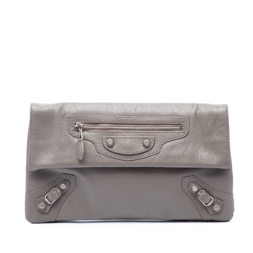 Pre-Loved Balenciaga Goatskin Motocross Giant 12 Envelope Clutch